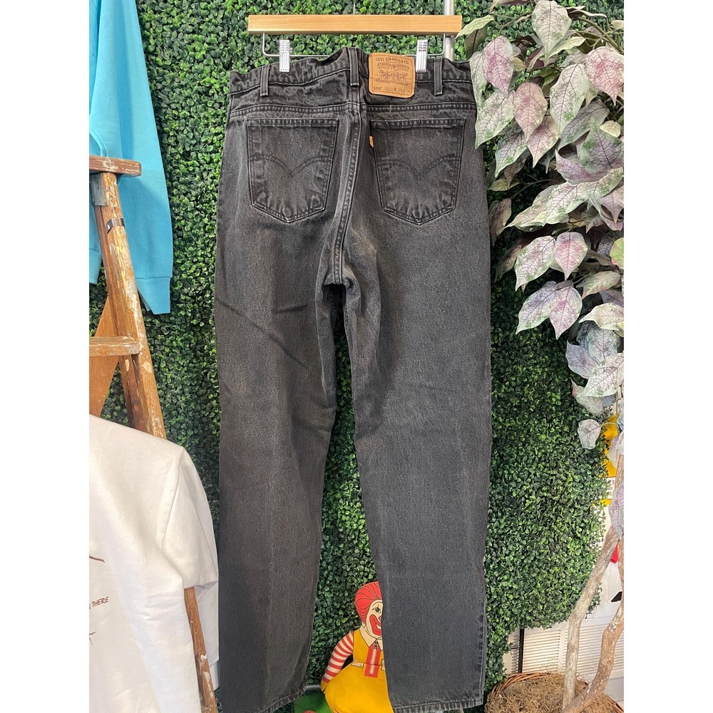 vtg LEVI STRAUSS BLACK 550 Jeans 38 x 36 // straight leg skater western skater